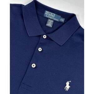 Polo Ralph Lauren Polo Shirt Men L Navy Blue Pony Logo Cotton Classic Fit